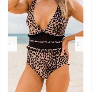 Pink Lily Animal Print Swimsuit